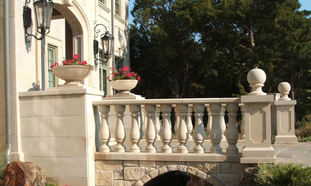 balustrade & stone planter & finial