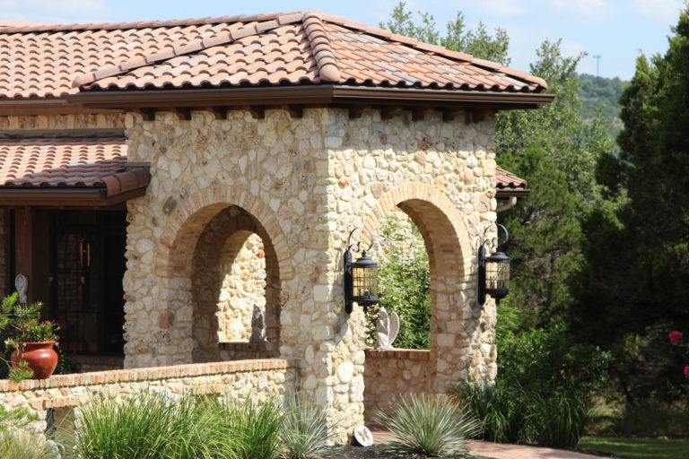 Spanish Castle Rubble Rock on a custom home in Austin, Texas