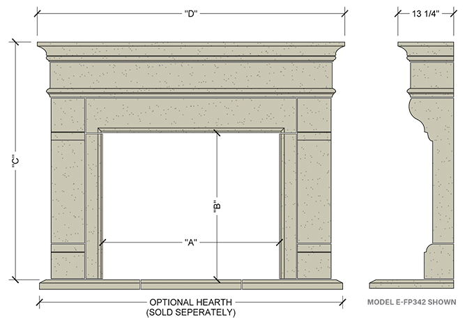 ARCHITECTURAL STONE FIREPLACE